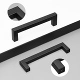 1 x RAW Customer Returns PinLin Black Kitchen Handles Stainless Steel Bedroom Drawer Handles 128mm Hole Spacing Square T-Bar Cabinet Door Handle 20pcs - RRP €36.42