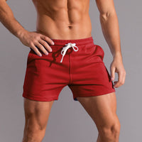 1 x RAW Customer Returns 3 Inch Running Shorts Men Fitness Bodybuilding Breathable Cotton Sports Shorts Red M - RRP €24.0