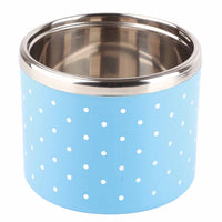 1 x RAW Customer Returns Yosoo 3-Layer Insulation Thermal Lunch Box Stainless Steel Food Storage Container Portable Bento Box With Handle Cute Dot Pattern 1 2 3 Layers Color Blue, Dimension 1200ML  - RRP €20.7