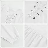 1 x RAW Customer Returns YBENLOVER Men s Medieval Shirt Stand-Up Collar Lace-Up Shirt Renaissance Victorian Viking Costume V-Neck Pirate Shirts M, White  - RRP €22.99