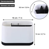 5 x Brand New Toothbrush holder, bathroom storage box, no drilling required, for bathroom, black and white - RRP €63.65