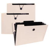 1 x RAW Customer Returns YAWOIRG document folder A4, 3 pieces expanding folder with snap fastener, expanding folder folder, accordion file folder with labels, organizer folder with 13 compartments beige  - RRP €19.99