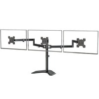 1 x RAW Customer Returns WALI monitor mount 3 monitors for up to 27 inch screen, fully adjustable monitor desk mount, screen mount 3 monitors 10 kg load capacity per arm, VESA75 100 MF003 , black - RRP €71.99