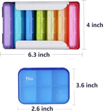 1 x RAW Customer Returns Travel Pill Container for Vitamins, Color 7 Piece Set Pill Organizer 6 Times a Day, Daily Travel Medicine Organizer Portable 7 Day Pill Box with 6 Compartments and Moisture Resistant Pill Case - RRP €28.89