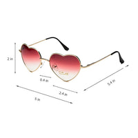 1 x RAW Customer Returns Dollger Heart Sunglasses Women Retro Party Glasses Vintage Metal Frame Love Rave Heart Shape Sunglasses UV400 Protection, Pink Red Gradient - RRP €18.14