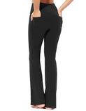 1 x RAW Customer Returns BALEAF Yoga Pants Women Flared Pants Cotton With Pockets Activewear Pants High Waist Yoga Pants Bootcut Jeans Stretch Flared Fabric Pants Flare Leggings House Pants Wide Leg Jazz Pants Long Black S - RRP €30.24