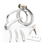 1 x RAW Customer Returns SeLgurFos Penis Cage Chastity Cage with 3 Catheters Stainless Steel Chastity Cage Hollow Breathable Chastity Belt Men Bondage Sex Toy 50mm  - RRP €35.78