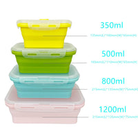 1 x Brand New Ewrap Collapsible Food Storage Containers, Silicone Bowls with Plastic Lids - Round Set of 4 - Microwave Freezer Safe, for Kitchen and Camping - RRP €28.31