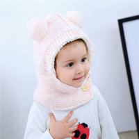 3 x Brand New Kauftree Baby Toddler Slip-on Hat Scarf Hat Winter Knitted Hat Boys Girls 6-18 Months, Pink  - RRP €61.92