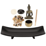 1 x RAW Customer Returns Tabletop Buddha Statue Home Zen Garden Buddhism Candlestick Incense Holder Zen Garden Sand Meditation - RRP €22.26