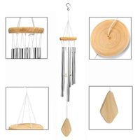 1 x Brand New Chimes Wind Chimes, Wind Chimes Metal Gift, Wind Chimes Outdoor, Light Sound Wind Chimes Metal Chimes, 6 Tubes Wind Bell, with Wooden Design, for Garden Patio Backyard Home Decor 70CM  - RRP €13.99