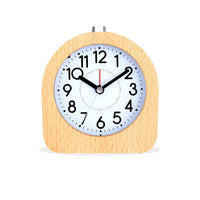 1 x RAW Customer Returns BIGFOX Alarm Clock, Wooden Battery Operated Analogue Silent Alarm Clock No Tic Bag with Snooze Function Wooden Clock with Hands Alarm Growth for Family Office Travel - RRP €20.4