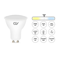 1 x RAW Customer Returns GY GU10 LED Dimmable Neutral White Lamp, 7W 4000K 600lm Neutral White Light Bulbs, Replaces 70W Halogen Bulbs, 120 Beam Angle Adjustable LED Bulb, Pack of 6 Energy Class G  - RRP €24.99