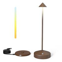 8 x Brand New GGII Dimmable LED Table Lamp, LED Battery Table Lamp Made of Aluminum, Table Lamps Wirelessly Rechargeable, Rechargeable and IP54 Waterproof, USB Lamp for Restaurant Terrace Balcony, Dining Table Brown  - RRP €319.92