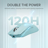 1 x RAW Customer Returns DeLUX M800Ultra Gaming Mouse Wireless, 55g, Nordic 52840 MCU, 1000Hz Polling Rate, PAW3395 Sensor 26000DPI, up to 120 hours battery life, Tri-Mode, Huano Pink Switch Blue - 600mAh  - RRP €74.08