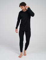 1 x RAW Customer Returns LAPASA Men s 100 Merino Wool Thermal Underwear Set, Premium Merino Wool Undershirt Underpants, Thermal Functional Underwear M126, Black Extra Warm M126 , XL - RRP €90.74