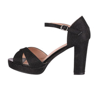 1 x RAW Customer Returns Elara Women s Heeled Shoe Open Toe Sandal Chunkyrayan 8173-GL-Black-39 - RRP €34.99