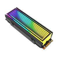 1 x RAW Customer Returns Roundsky 5V ARGB Sync Computer 2280 SSD M2 Radiator PC RGB M.2 Nvme Heatsink Solid State Drive Cooling Radiato A - RRP €15.12