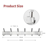 1 x RAW Customer Returns Coat hooks wall, coat rack metal, wall coat rack stainless steel, hook rail coat rack, hook rail for bedroom bathroom kitchen, coat hooks for clothes, jacket holder silver, 6 hooks  - RRP €17.99