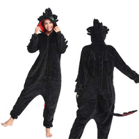 2 x RAW Customer Returns Yearsahrk Toothless Onesie Adult Dragon Onesie Pajamas Toothless Costume Animal Winter Sleepwear Dinosaur Onesie Christmas Costume Gifts - RRP €78.62