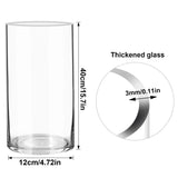 1 x RAW Customer Returns TSKDKIT Glass Flower Vase Modern Cylinder Vase, Handmade Crystal Vases 40cm High, Candle Holder Glass Flower Plant Container for Home Office Decor, Glass Table Decoration, Birthday Gift - RRP €33.7