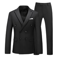 1 x RAW Customer Returns KUDORO Suit Men Suits Slim Fit 2 Piece Men s Suits Two Buttons for Wedding Business Men s Suit Jacket Trousers Black, L  - RRP €83.99