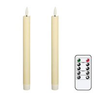 1 x RAW Customer Returns Eldnacele LED stick candles with timer function, flickering flame LED real wax candles with remote control, ivory stick candles 2 pieces 2 x 25CM for Christmas decoration room decoration aesthetic - RRP €15.12