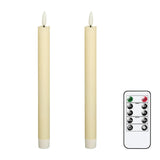 1 x RAW Customer Returns Eldnacele LED stick candles with timer function, flickering flame LED real wax candles with remote control, ivory stick candles 2 pieces 2 x 25CM for Christmas decoration room decoration aesthetic - RRP €15.12