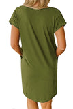 1 x RAW Customer Returns JayscreateEU women s dress summer dress tunic dress T-shirt dress knee-length dress A-line short sleeve dress casual dress V-neck dress with pockets beach dress maternity dress, green, M - RRP €28.99