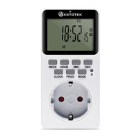 1 x RAW Customer Returns KETOTEK Programmable Digital Timer Socket Plug Electronic Timer LCD Display 20 Groups on off 16A 3600W Electrical Socket Timer 24 hours 7 Days Energy Saving AC220V - RRP €18.68