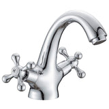 1 x RAW Customer Returns Traditional Victorian Monobloc Mixer Tap, Vintage, Chrome, Double Cross Handle - RRP €39.99