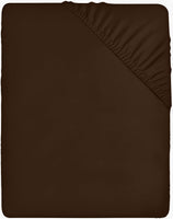 1 x RAW Customer Returns Utopia Bedding - Fitted Sheet 140x200cm - Brown - Brushed Polyester Microfiber Fitted Sheet - 35cm Deep Pocket - RRP €13.99