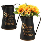 3 x Brand New Peohud 2 pieces rustic decorative metal milk cans, shabby chic vase jug vase, vintage galvanized flower vase, farmhouse decorative flower vase for home, kitchen, bathroom, black - RRP €61.2