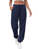 1 x RAW Customer Returns heekpek Women s Summer Loose Lightweight Sweatpants Women s High Waist Casual Jogger Pants with Pockets, Navy Blue, L - RRP €27.99