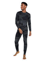 1 x RAW Customer Returns LAPASA men s inner fleece thermal underwear set, thermal undershirt thermal trousers, functional underwear M57, camouflage dark gray warmer , XL - RRP €34.1