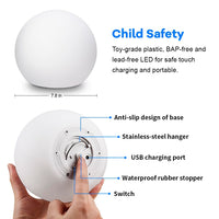 1 x RAW Customer Returns WHATOOK Luminous Ball Night Light for Kids 15cm Led Night Light 16 Color Changing Lamp Rechargeable Children s Night Light Ball Lamp - RRP €25.99