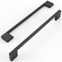 1 x RAW Customer Returns Amerdeco 10 pieces furniture handles black 192 mm hole spacing drawer handles for kitchen cabinets cupboard handles drawer handles door handles for kitchen cabinets wardrobe UK0035 - RRP €32.81