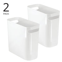 1 x RAW Customer Returns mDesign trash can with handles - ideal as a waste collector or waste paper basket for the kitchen, bathroom or office - square bucket without lid - made of robust plastic - 5.7 liter capacity - set of 2 - gray - RRP €28.21