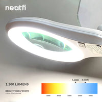 1 x RAW Customer Returns  New Model Neatfi Bifocals 1200 Lumen Super LED Magnifying Lamp with Adjustable Arm, 8D 20D, Dimmable, 60pcs SMD LED, 13cm Diameter Lens 8 Diopters 20 Diopters, White  - RRP €139.95