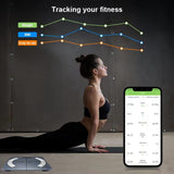 1 x RAW Customer Returns Body Fat Scale, Digital Bathroom Scale, Test Winner with Smart App, Bluetooth Body Analysis Scale, for Body Fat, BMI, Muscle Mass, Protein, BMR - RRP €21.62