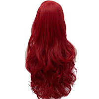 1 x RAW Customer Returns Women s Long Red Wig, TANTAKO Long Wavy Red Cosplay Wig Synthetic Dark Red Wig for Halloween Carnival Costume Red 21EU  - RRP €22.18