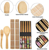 3 x Brand New Sushi Set, 9 PCS Bamboo Sushi Rolling Mat Sushi Kit Sushi Mat Includes 2 Sushi Rolling Mats, 1 Rice Paddle, 1 Rice Spreader, 5 Pairs of Chopsticks Beginner Tools DIY Kit - RRP €21.12