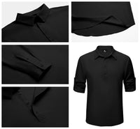 1 x Brand New SwissWell Men s Shirt Chic and Elegant Solid Color Casual Basic Shirt Henley Longsleeve Black XL - RRP €22.8