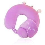 1 x Brand New UESDU Neck Pillow Kids, Travel Pillow Memory Foam 30 30cm Purple Travel Neck Pillow for Airplane Car Train Round Adjustable Cute Neck Support with Eye Mask - RRP €15.44