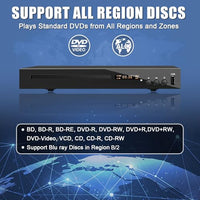 1 x RAW Customer Returns HD DVD Blu-ray Player for TV, Blu-ray Disc Player 1080P DVD Player with HDMI Output, AV Output, Coaxial Output, USB Input, Supports All DVDs Region 2 Blu-Ray Discs, Built-in PAL NTSC - RRP €99.82