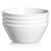 1 x RAW Customer Returns DOWAN salad bowl set, 950 ml 32 oz soup bowls, cereal bowl large, soup bowls with wide diameter, bowl set made of porcelain, ramen bowl, white, pack of 4 - RRP €33.59