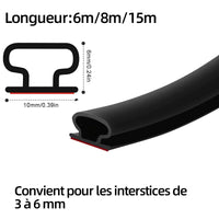 1 x RAW Customer Returns 8 m black type D seal door window insulation cold and sound insulation seal for window door D-profile, sealing tape TPE, self-adhesive, made of rubber, sealing tape PVC door car - RRP €24.0