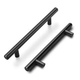 1 x RAW Customer Returns goldenwarm 15 pieces handles 160mm hole spacing - black kitchen cabinet door handles cupboard pull LS201BK160 T bar handle hollow stainless steel furniture handles railing handle including screws - RRP €28.22