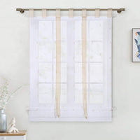 13 x Brand New LinTimes Roman blind with embroidery ribbon Roman curtains voile transparent loops curtain, champagne, 1 piece, 80 cm 140 cm - RRP €265.2