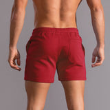 1 x RAW Customer Returns 3 Inch Running Shorts Men Fitness Bodybuilding Breathable Cotton Sports Shorts Red M - RRP €24.0